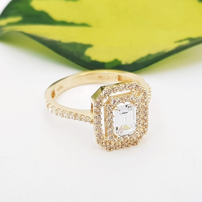 Swarovski Sarı Altın Baget Yüzük TK02986 Altın Plaza