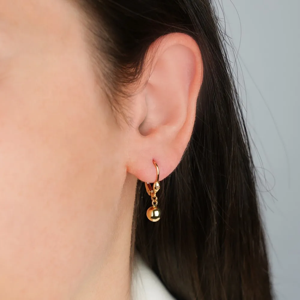 Toplu Sallantılı 14K Altın Küpe KP07475