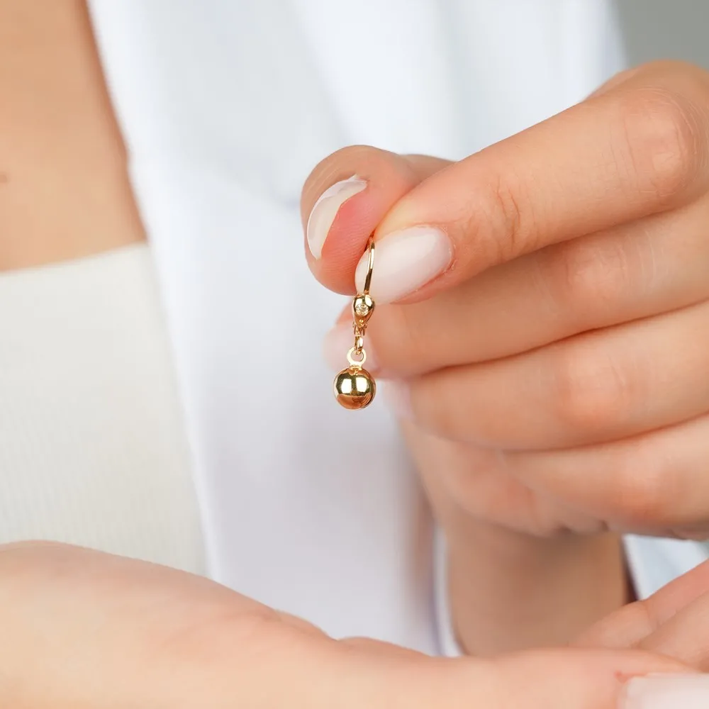 Toplu Sallantılı 14K Altın Küpe KP07475