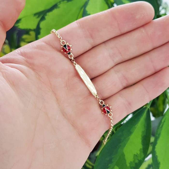 Uğur Böceği Altın Kız Bebek Künyesi CK01328 Altın Plaza