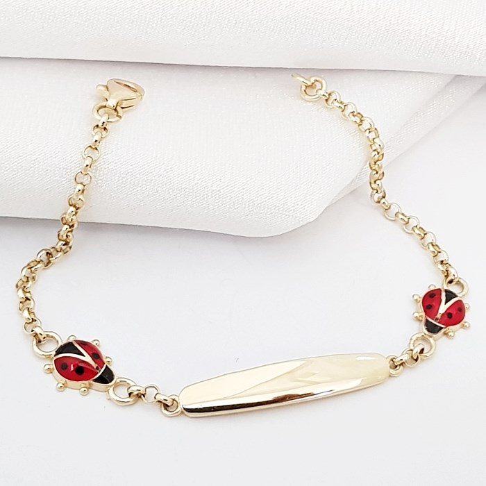 Uğur Böceği Altın Kız Bebek Künyesi CK01328 Altın Plaza