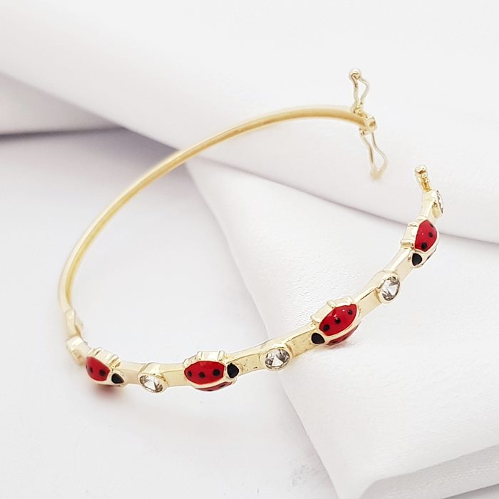 Uğur Böceği ve Tek Taşlı Altın Kız Çocuk Bileziği Altın Plaza