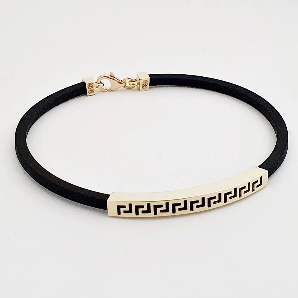 Grek Model Unisex Kauçuk Altın Bileklik FB05335