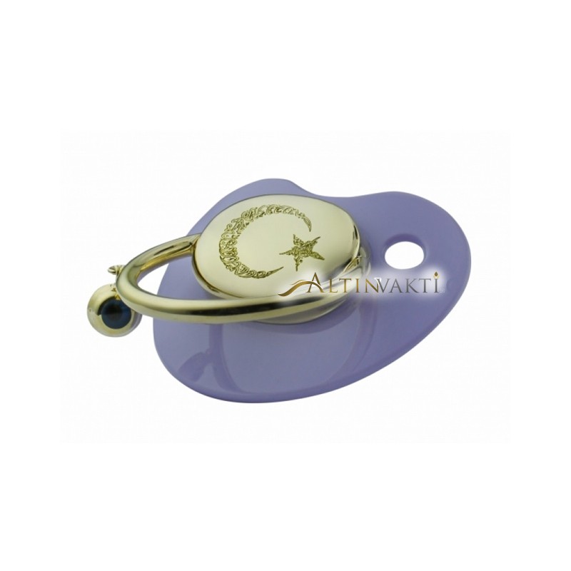 Altın Ay Yıldız Figürlü Nazar Boncuklu Bebek Emzikleri Altın Plaza