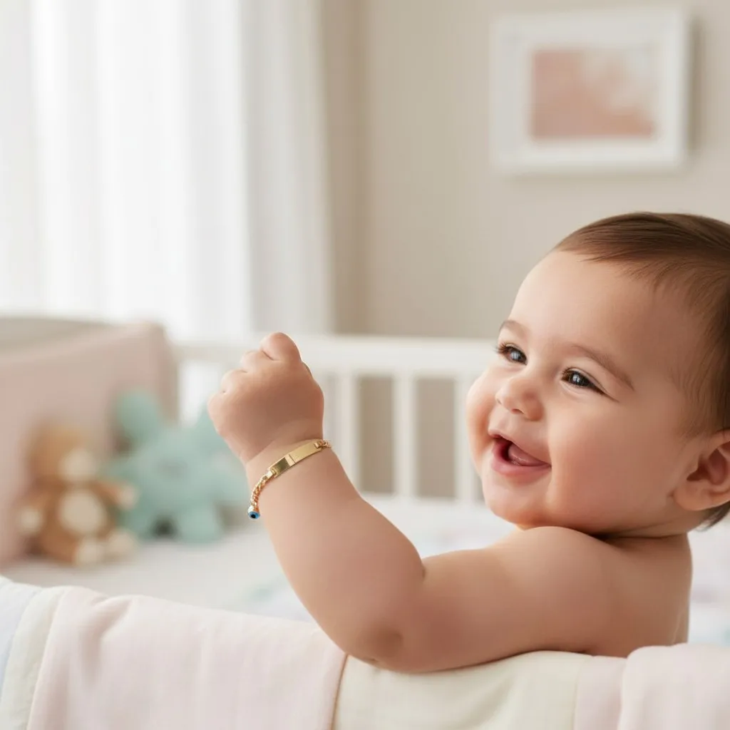 Altın İsim Yazılan Kız Ve Erkek Bebek Künyesi CK01112