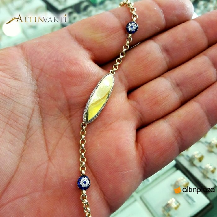 Altın İsimli Ve Nazar Boncuklu Künye