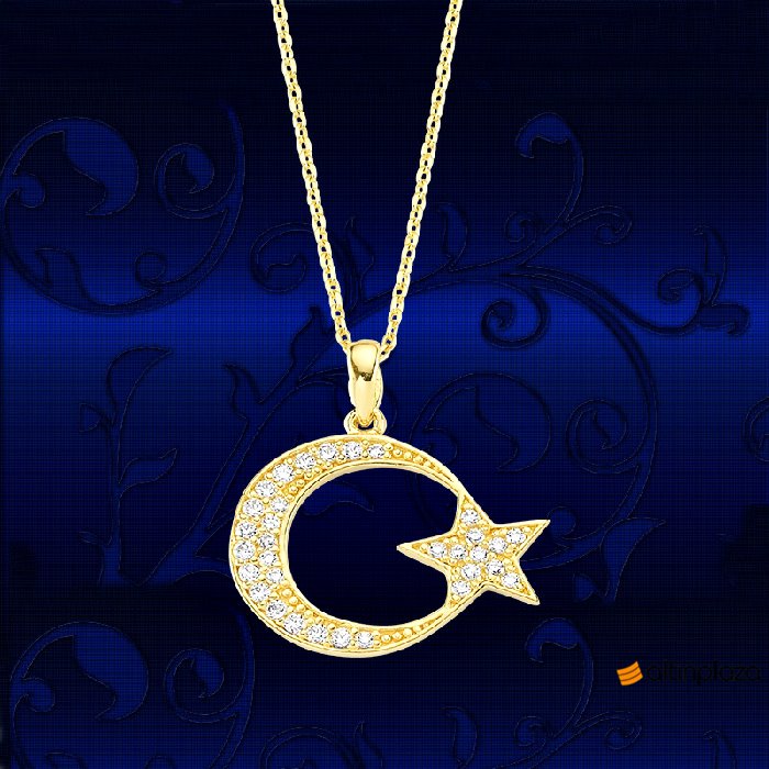 Ay Yıldız Altın Kolye Modelleri KL03847