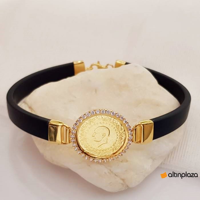 Çeyrek Altınlı Ve Çerçeveli Deri Bileklik 1,346.55 TL + KDV