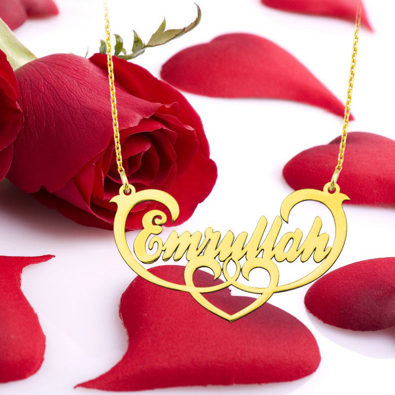 İki Kalp Bir Arada Altın İsimli Kolye Modeli 815.73 TL + KDV