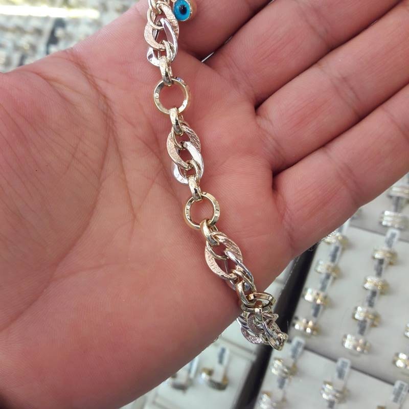 Nazar Boncuklu Ve Halkalı Altın Bileklik