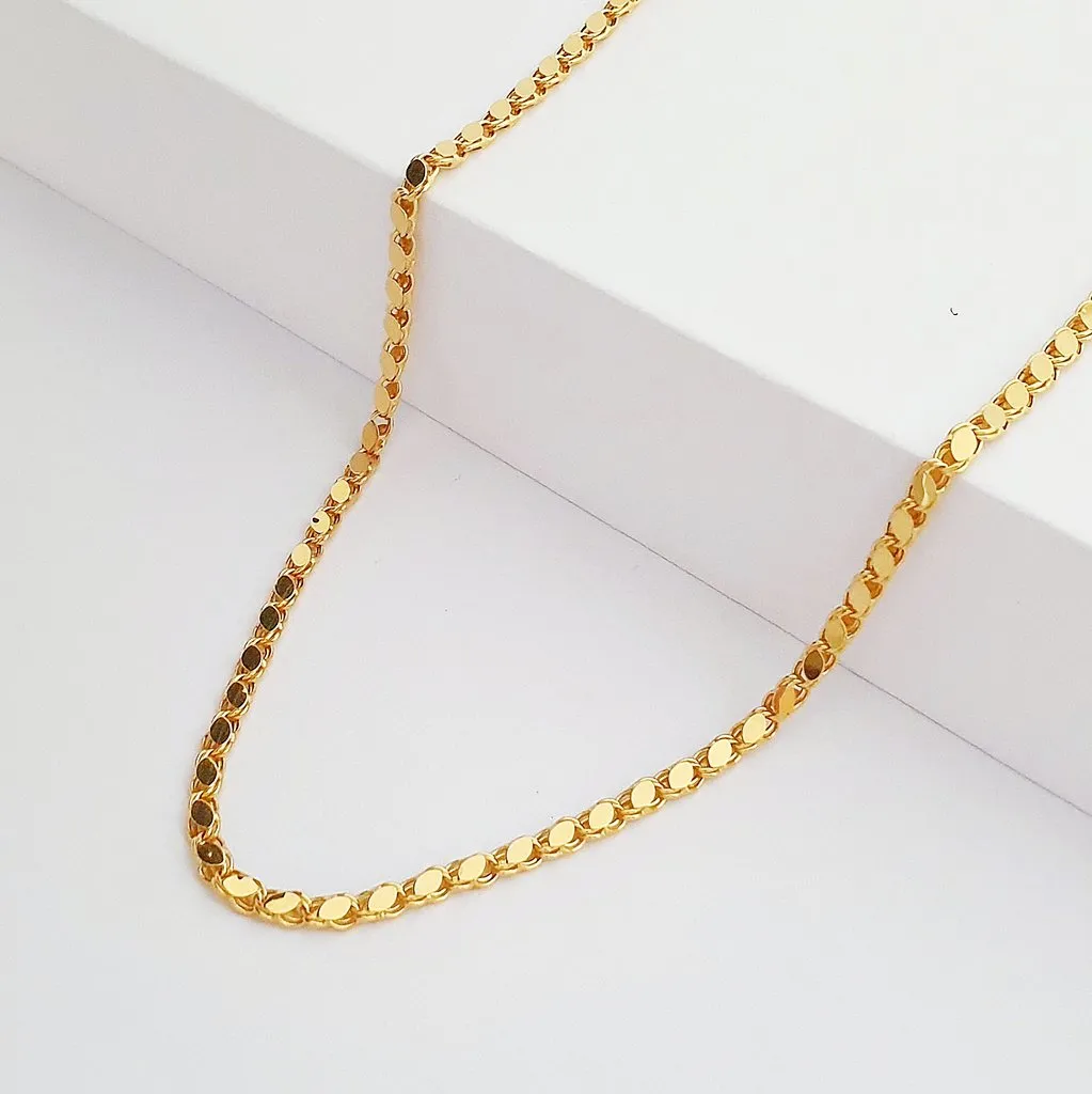 Pullu Zincir Kolye 3mm 55cm 22 Ayar Altın ZN06180