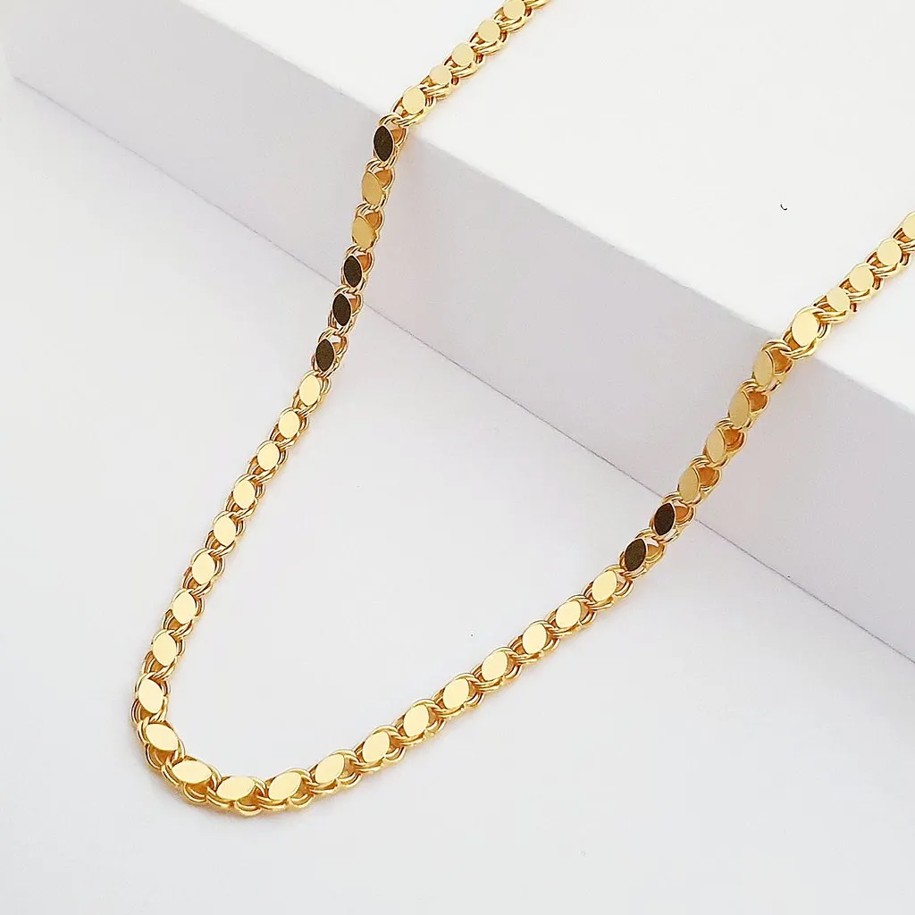 Pullu Zincir Kolye 4mm 55cm 22 Ayar Altın ZN06186