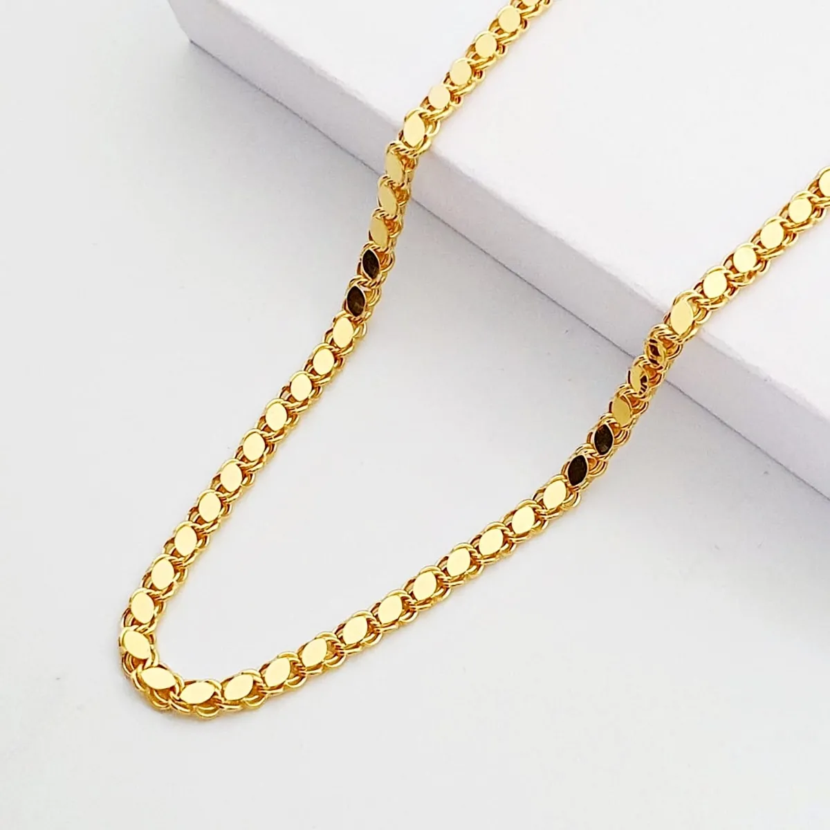 Pullu Zincir Kolye 4mm 65cm 14 Ayar Altın ZNP4065