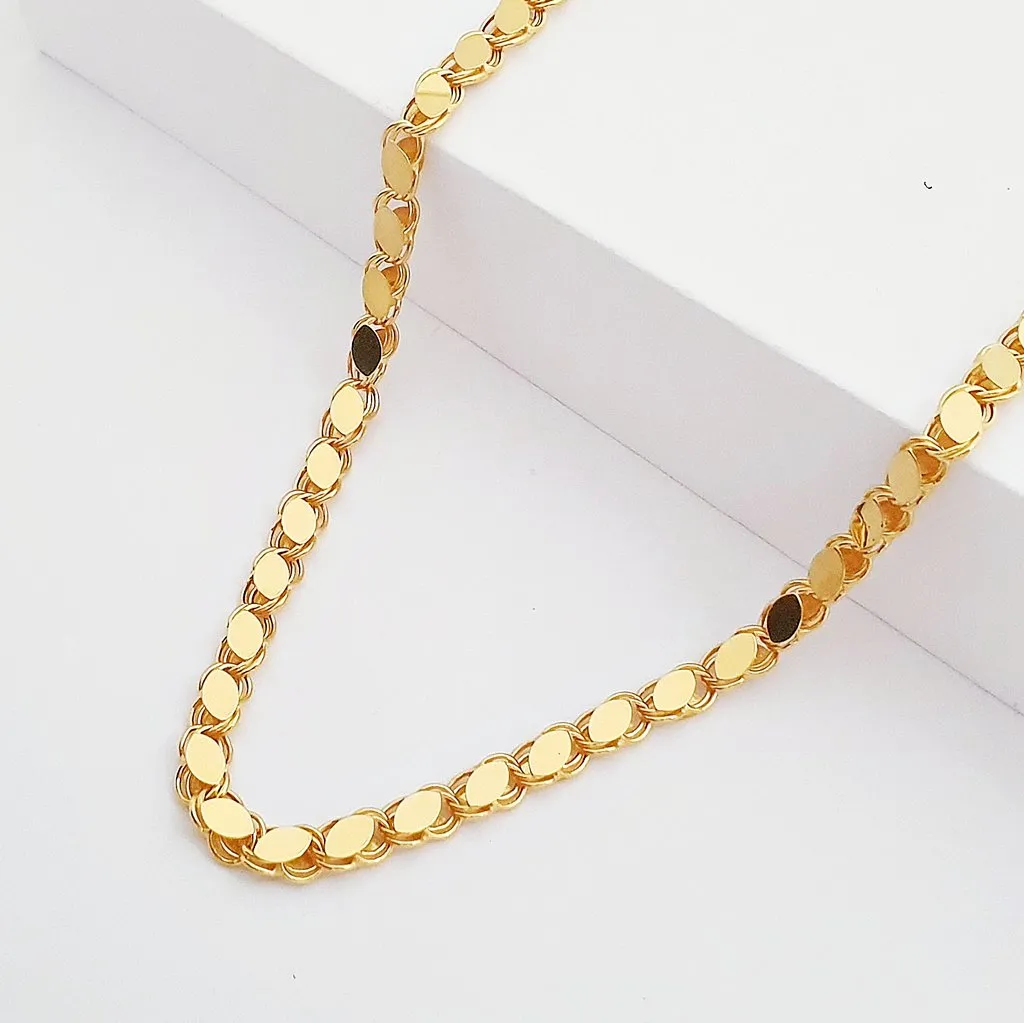 Pullu Zincir Kolye 6mm 55cm 22 Ayar Altın ZN06190
