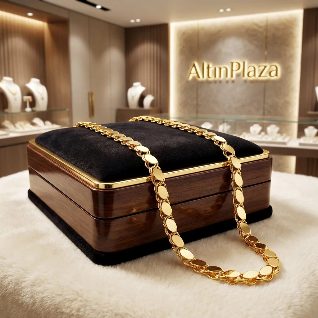 Pullu Zincir Kolye 6mm 55cm 22 Ayar Altın ZN06190