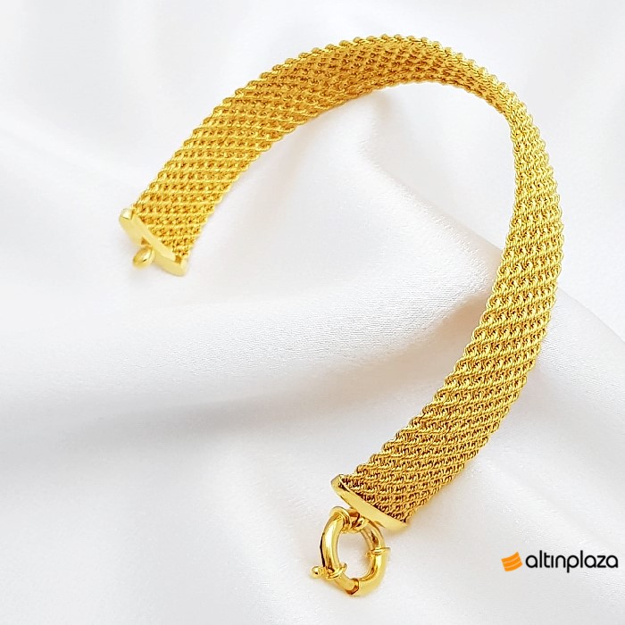 +Sepet Örgü Modeli Gösterişli Altın Bileklik