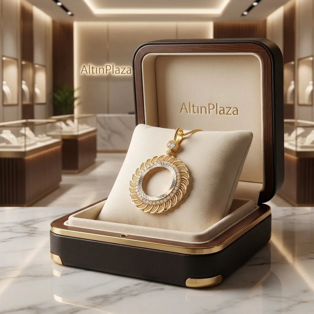 Telkari Çiçek Çeyrek Altın Çerçevesi Kolye Ucu KL13734