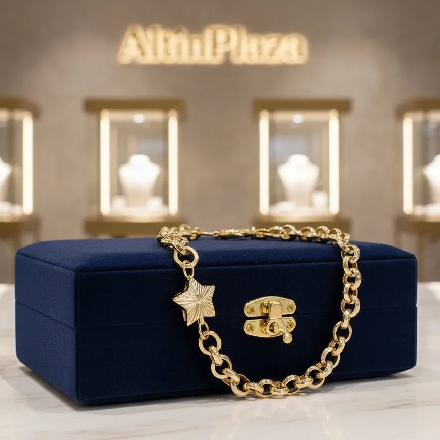 Yıldızlı Tiffany 14 Ayar Altın Bileklik KN05307