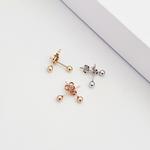 1 Numara Düz Parlak Altın Top Küpe TPD01