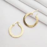 20 mm ZikZak Desenli Altın Halka Küpe KP06675