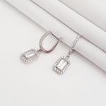 8 Ayar Beyaz Altın Sallantılı Baget Küpe KP07244