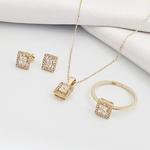 Altın Yüzük Küpe ve Kolye 3 Lü Mini Set KL08764