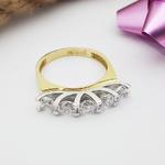 Beyaz Ve Sarı Altın 5 Taş Yüzük TK01764