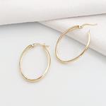 Büyük Boy Klasik Oval 30mm Altın Halka Küpe KP07641